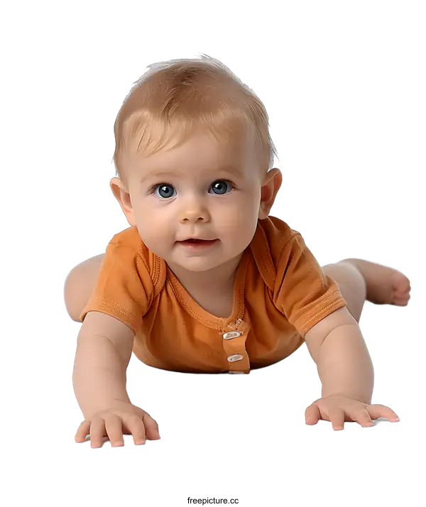 [Transparent Background PNG]Portrait of a happy baby