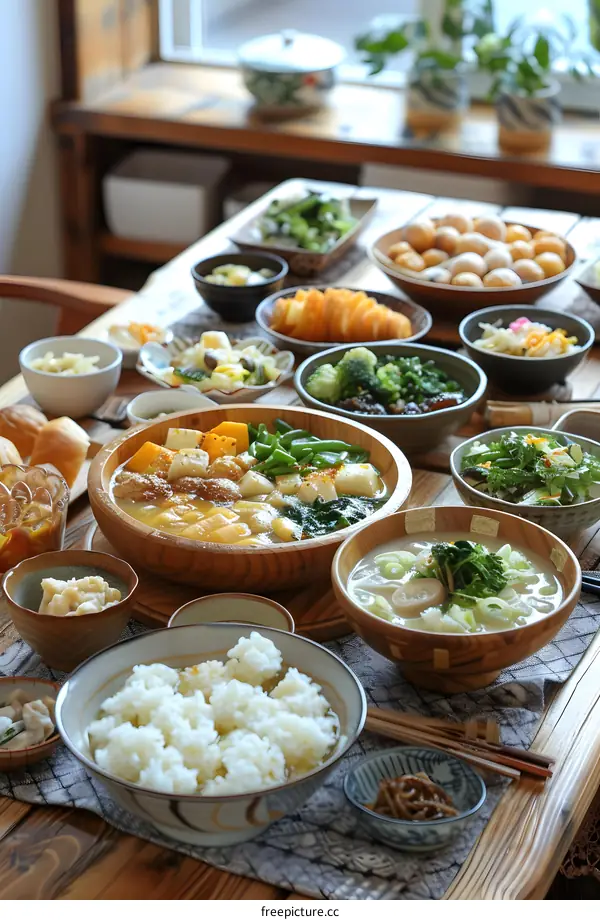 A table full of delicious Japanese food