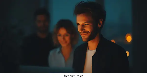 Night Work Colleagues Collaboration