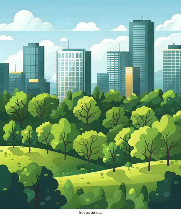 Green City Park Illustration
