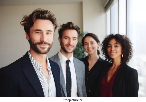 Business Team Portrait in Modern Office