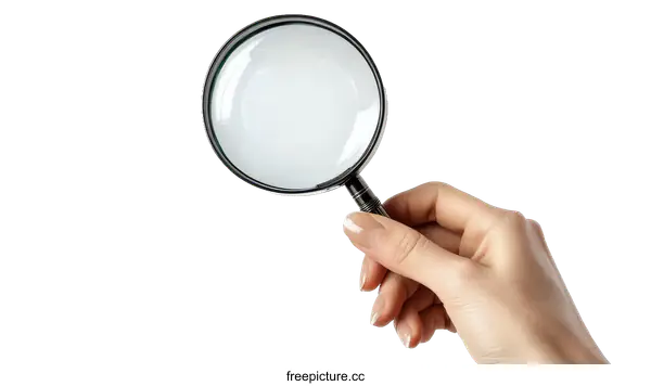 [Transparent Background PNG]Magnifying Glass Held in a Hand