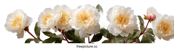 [Transparent Background PNG]Delicate Cream Peonies in Elegant Arrangement