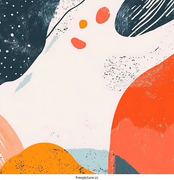 Abstract Artistic Background with Colorful Shapes and Textures