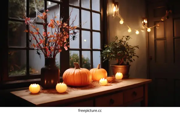 Halloween Decor by the Window