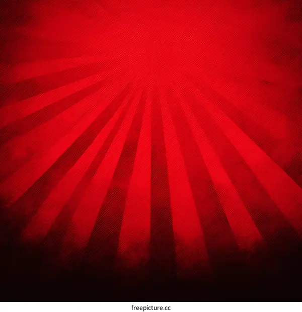 Red Abstract Background with Radial Stripes