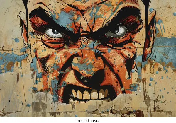 close up of a face with an angry expression