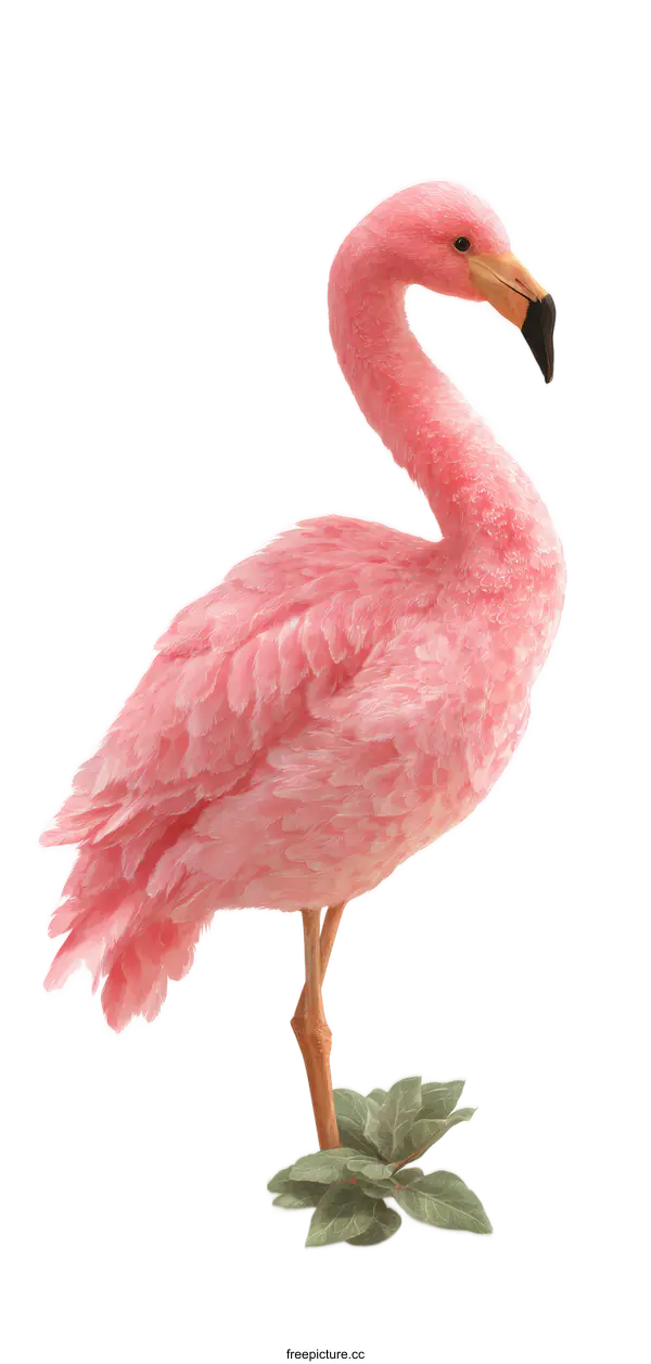 [Transparent Background PNG]Pink Flamingo in a Minimalist Style