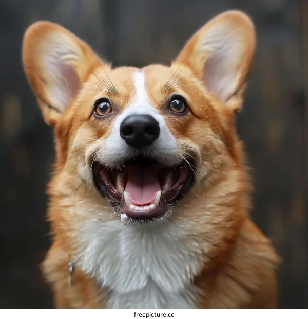 A happy looking brown and white corgi dog