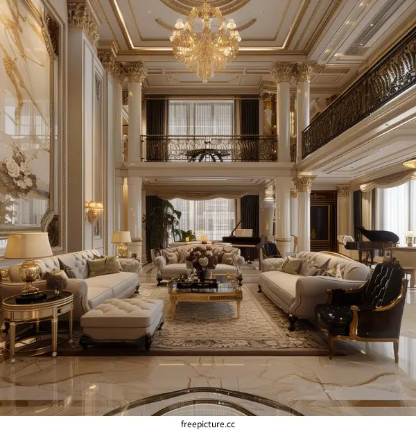 Luxurious Mansion Living Room with Stunning Interior Design
