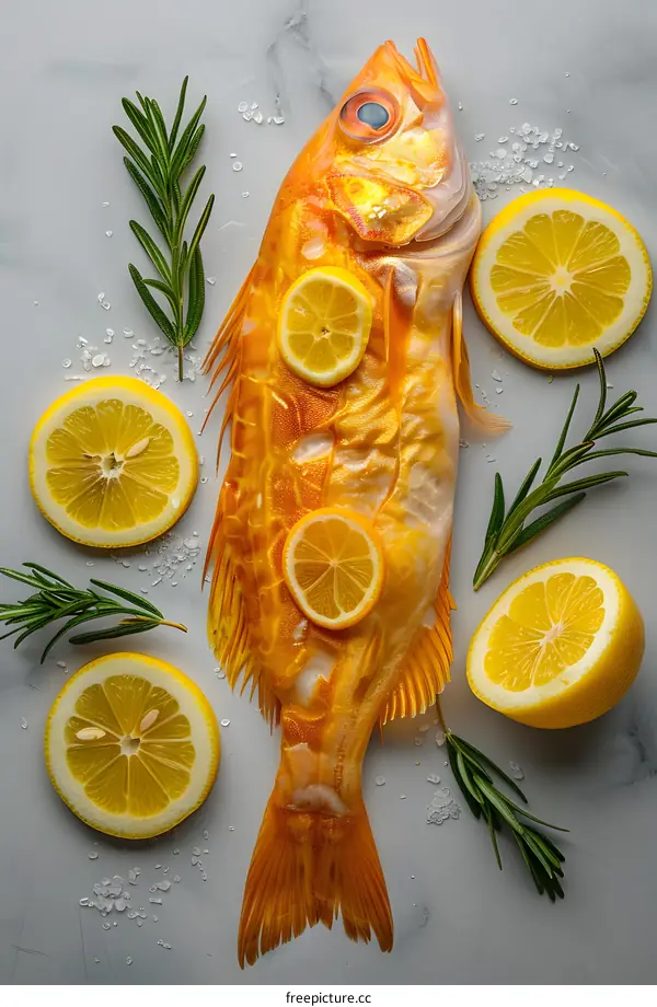 Fish with lemon and rosemary