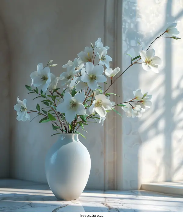 Elegant White Flowers in Vase