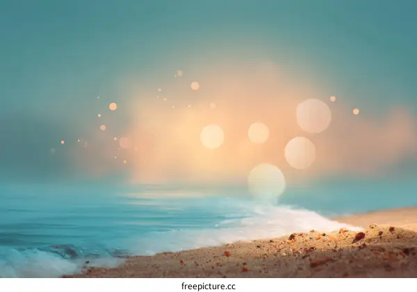 Beach Sunset Seaside Scenic Illustration