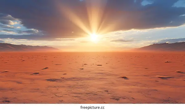 Sunrise Desert Landscape Panorama