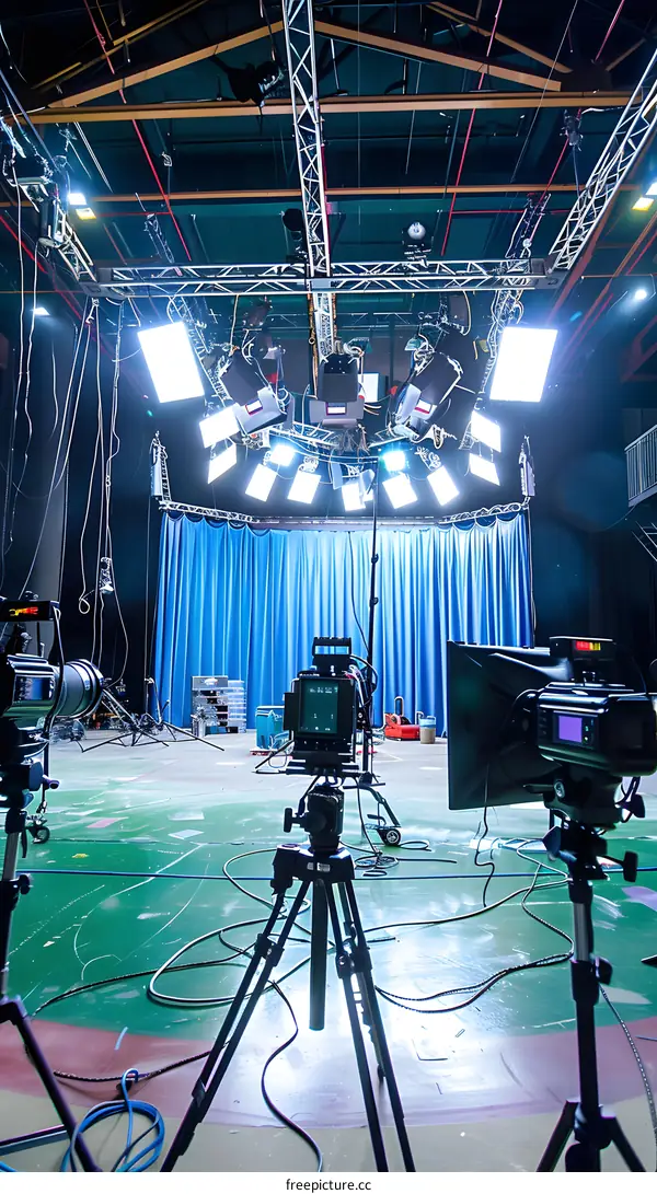 Studio Setup with Professional Cameras and Lighting