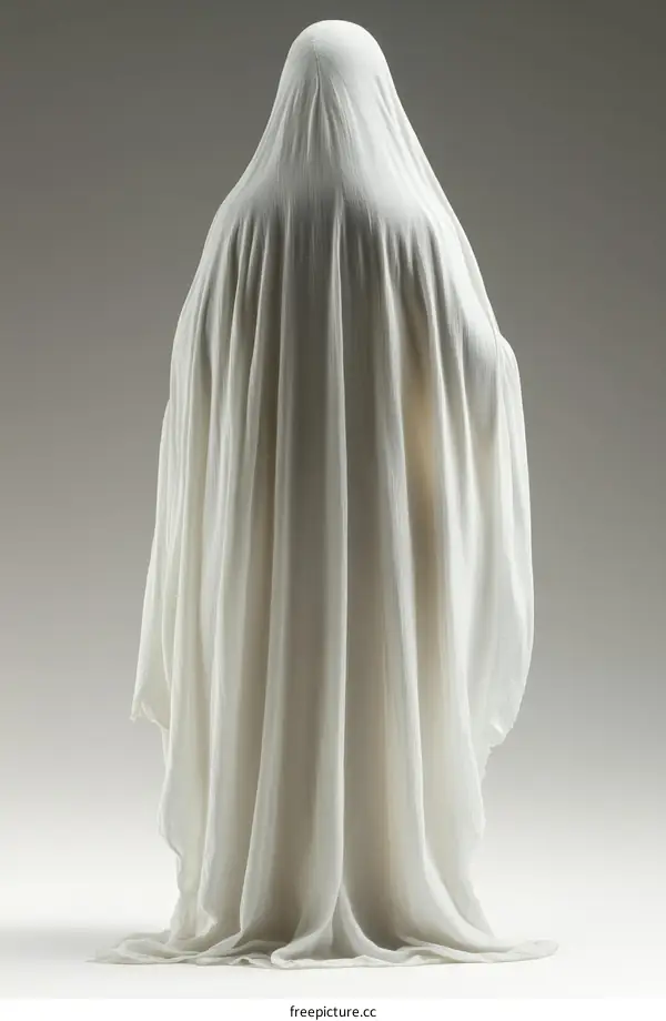 Mysterious Figure Covered in White Cloth