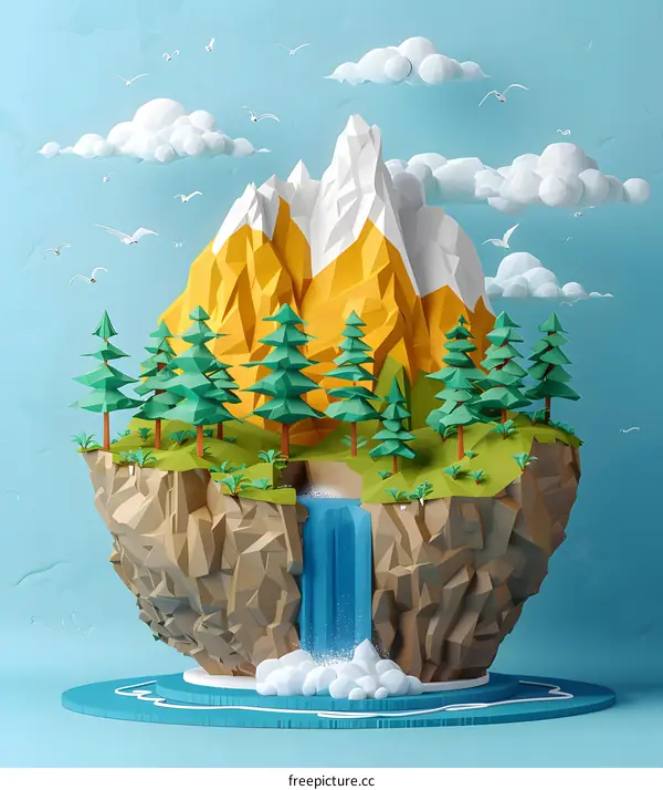 Green mountains and trees