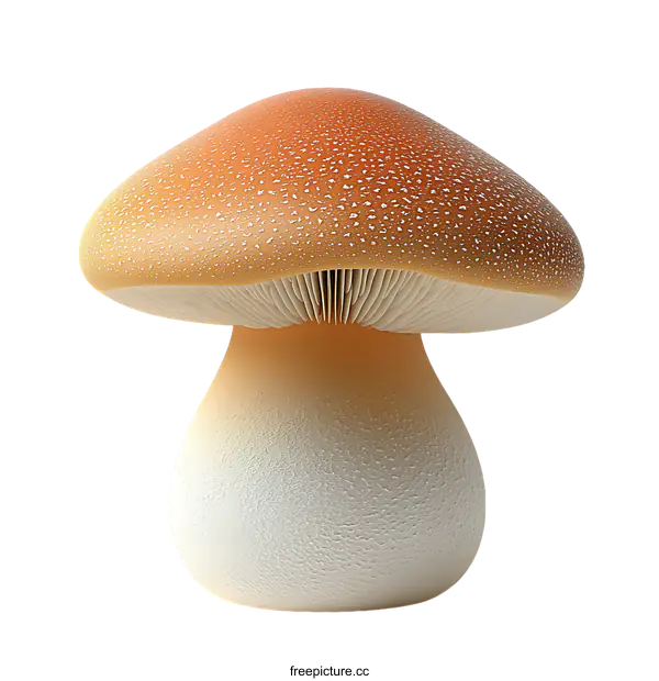[Transparent Background PNG]Realistic 3D Illustration of a Mushroom