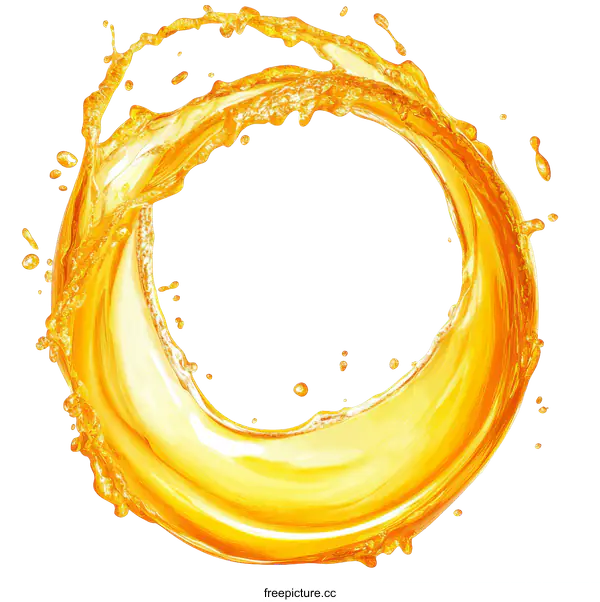 [Transparent Background PNG]Orange Juice Splash Art Illustration