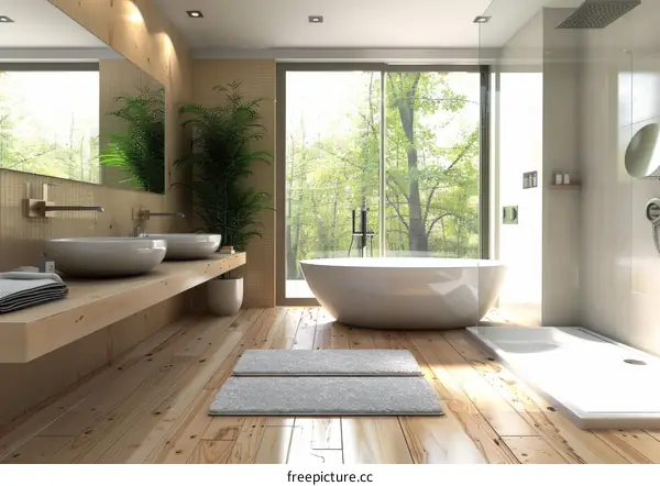 Modern Contemporary Bathroom Interior Design Illustration