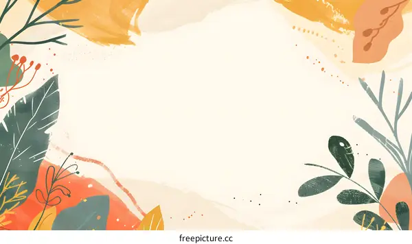 Abstract Autumn Floral Background Illustration