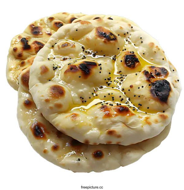 [Transparent Background PNG]Homemade Indian flatbread naan