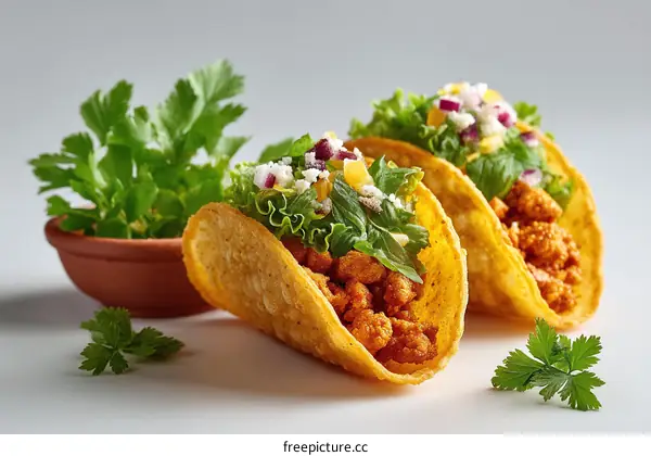 Delicious Mexican Tacos with Fresh Herbs
