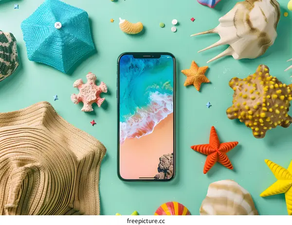Summer Beach Vacation Phone Background