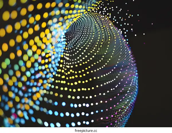 Abstract Colorful Dots Pattern Sphere