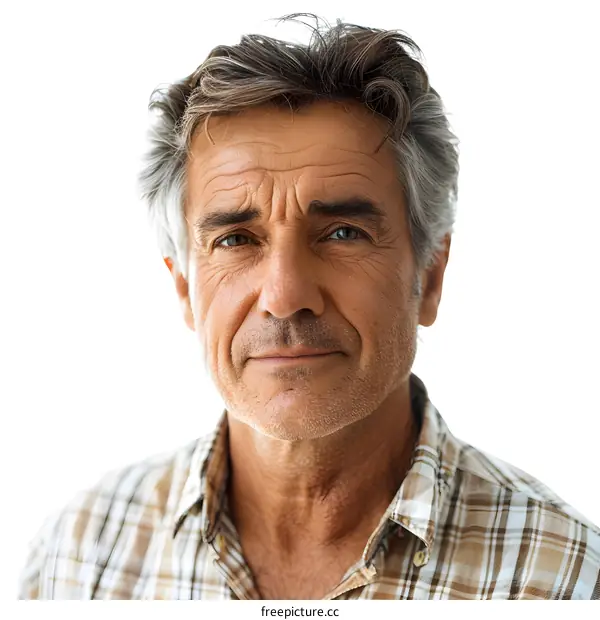 Portrait of a Middle Aged Man with Grey Hair