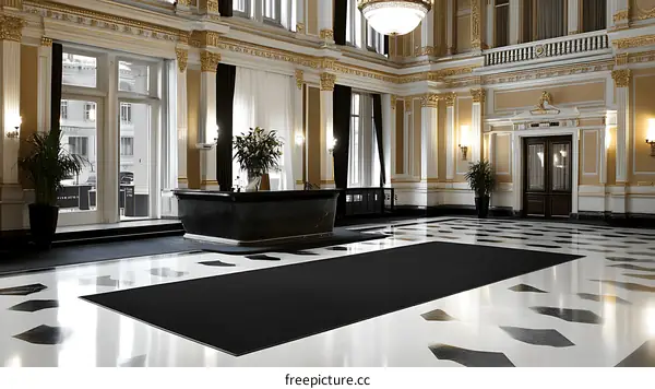 Grand Lobby Entrance Mat in Historic Building