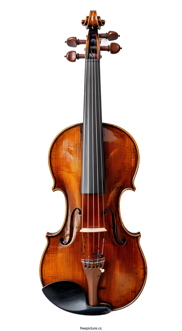 [Transparent Background PNG]An old violin hanging on a white wall