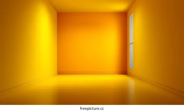 Empty Bright Orange Room Interior