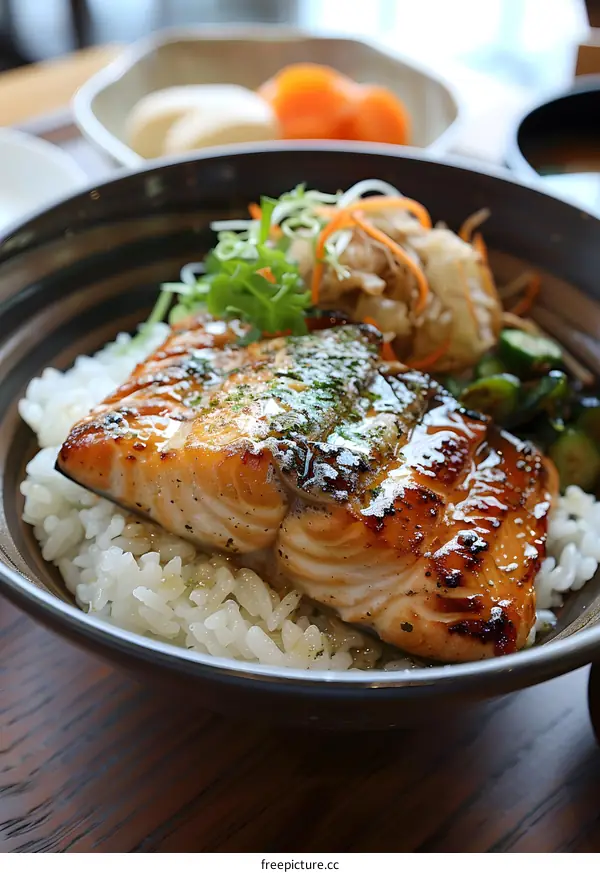 Grilled Salmon Rice Bowl