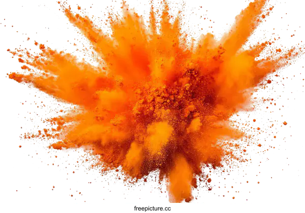 [Transparent Background PNG]Orange Powder Explosion Abstract Background