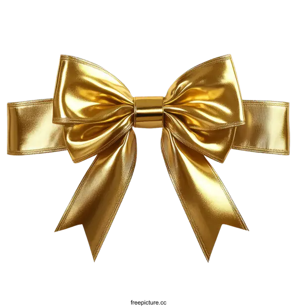 [Transparent Background PNG]Golden Gift Bow Ribbon Decoration
