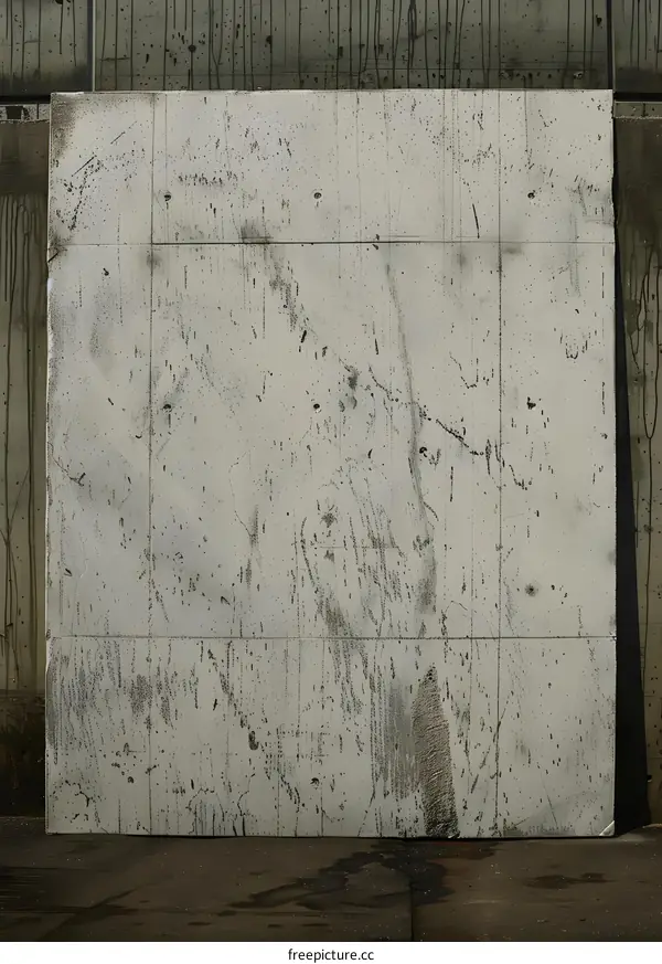 White Concrete Wall with Scratches and Stains