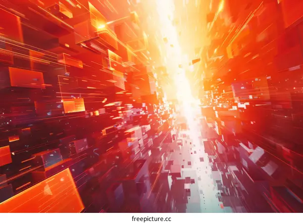 Glowing Red Halo Background for Technology