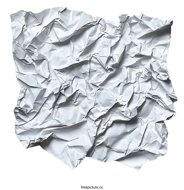 [Transparent Background PNG]Crumpled White Paper Texture