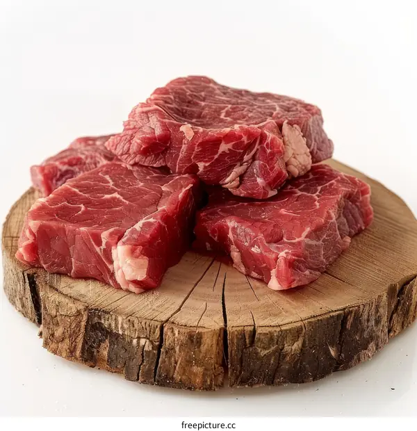 Beef Tenderloin Steaks on a Wooden Cutting Board