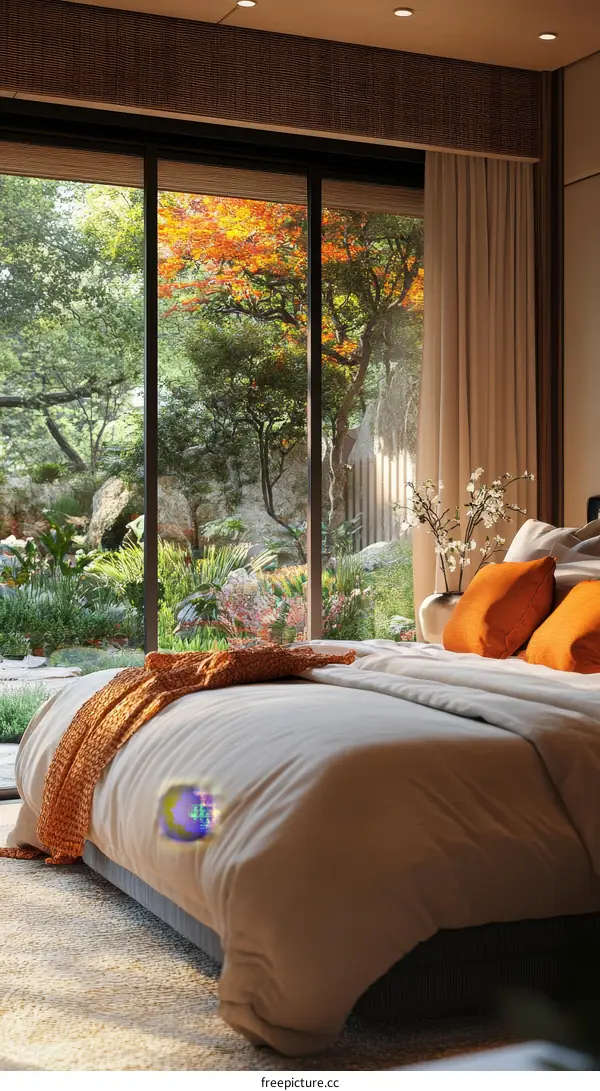 Modern Bedroom with Garden View
