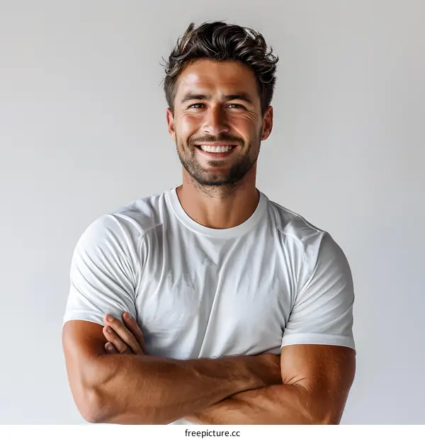 Portrait of a Handsome Man Smiling