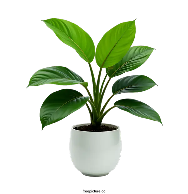[Transparent Background PNG]Green Plant In White Pot On transparent background