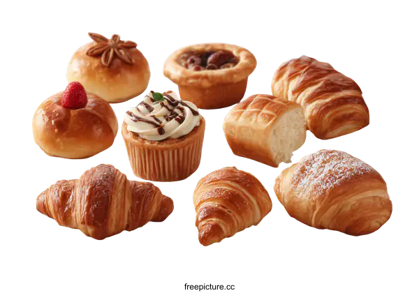 [Transparent Background PNG]Assortment of Delicious Baked Goods