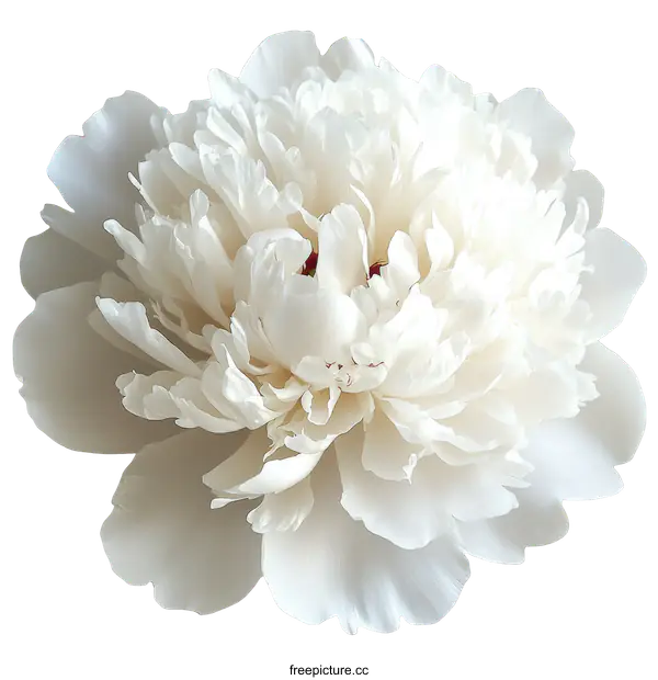 [Transparent Background PNG]Stunning White Peony in Close-up