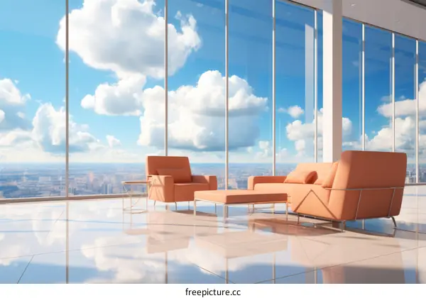 Modern Office Interior With City View