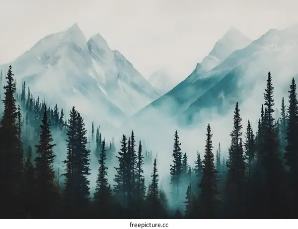 Misty Mountains in the Forest