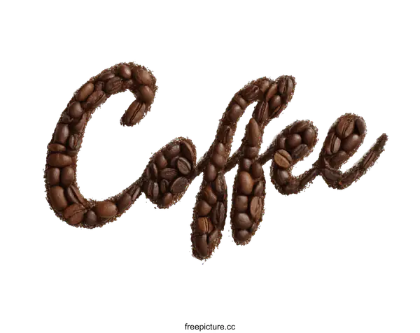 [Transparent Background PNG]Coffee Beans Spelled Coffee