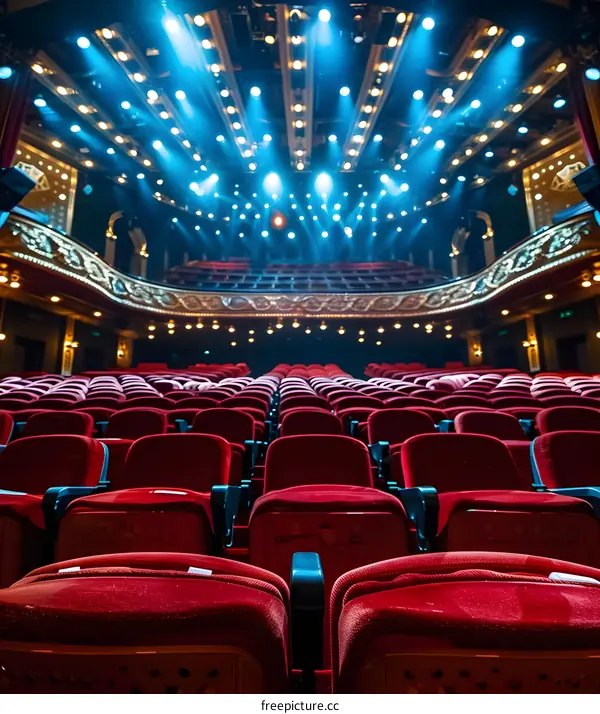 Empty Red Seats In An Auditorium