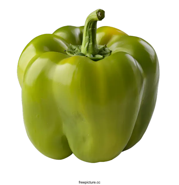 [Transparent Background PNG]Green Bell Pepper Isolated on White Background